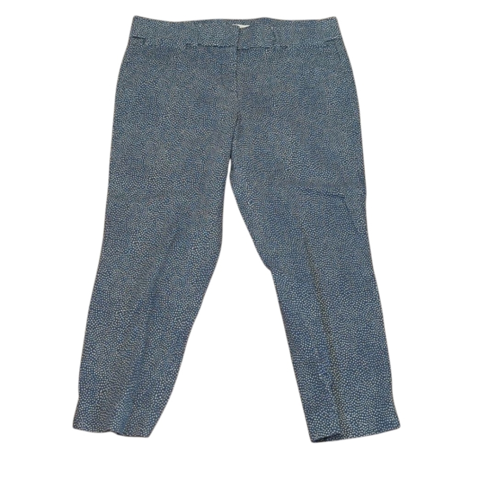 Ann Taylor Loft Marisa The Riviera Pant Blue Chambray Print Size 10